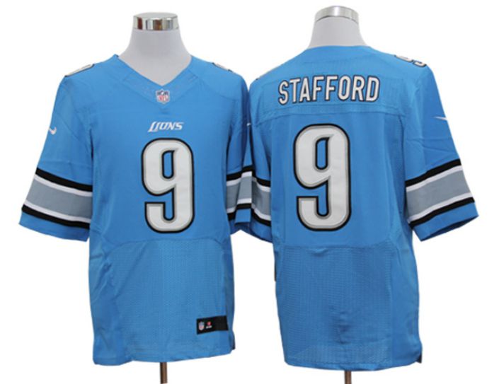 NFL Detroit Lions 9 Stafford blue Elite Nike jerseys